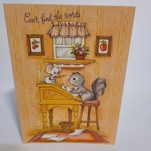 Vintage Homy Animal Theme Thank You Card